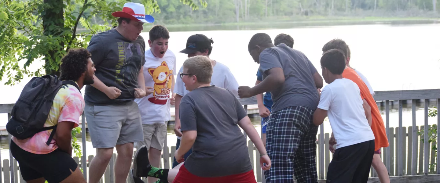 campers and staff performing