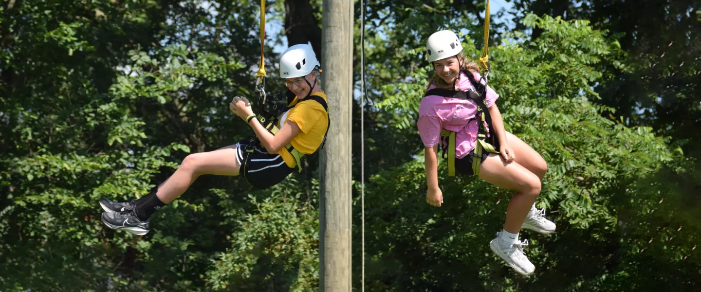 campers on adventure activity