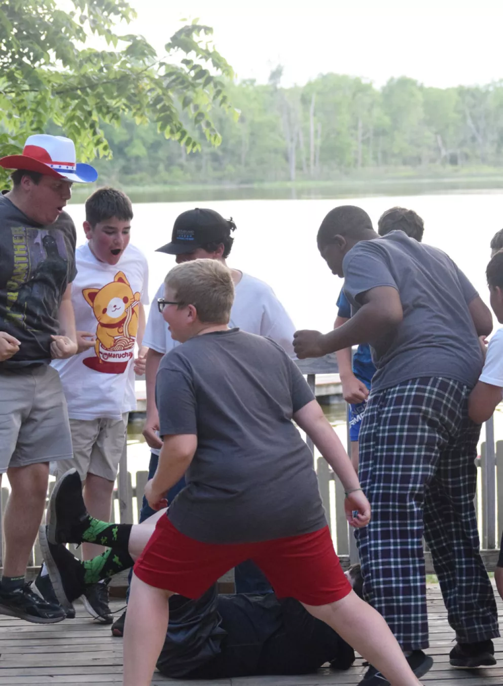 campers and staff performing