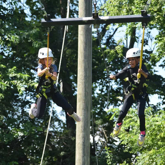 campers on giant swing