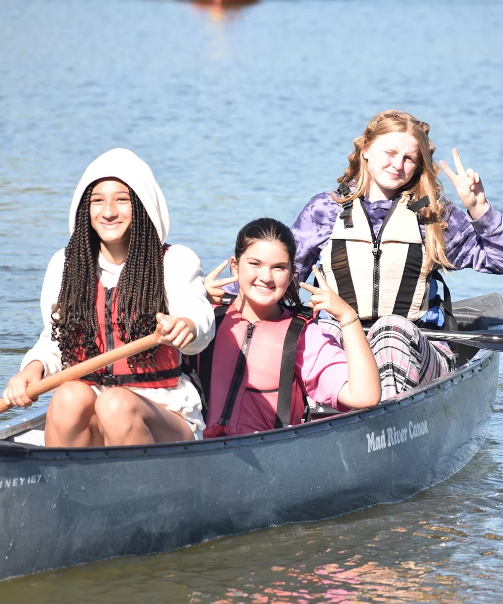 Campers canoeing