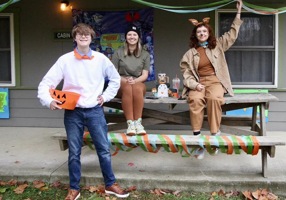 staff dressed up for Halloween