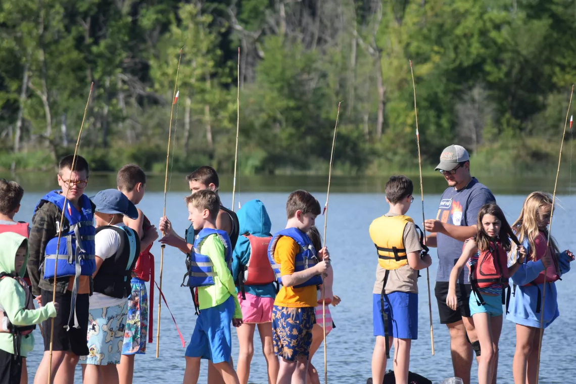 campers fishing